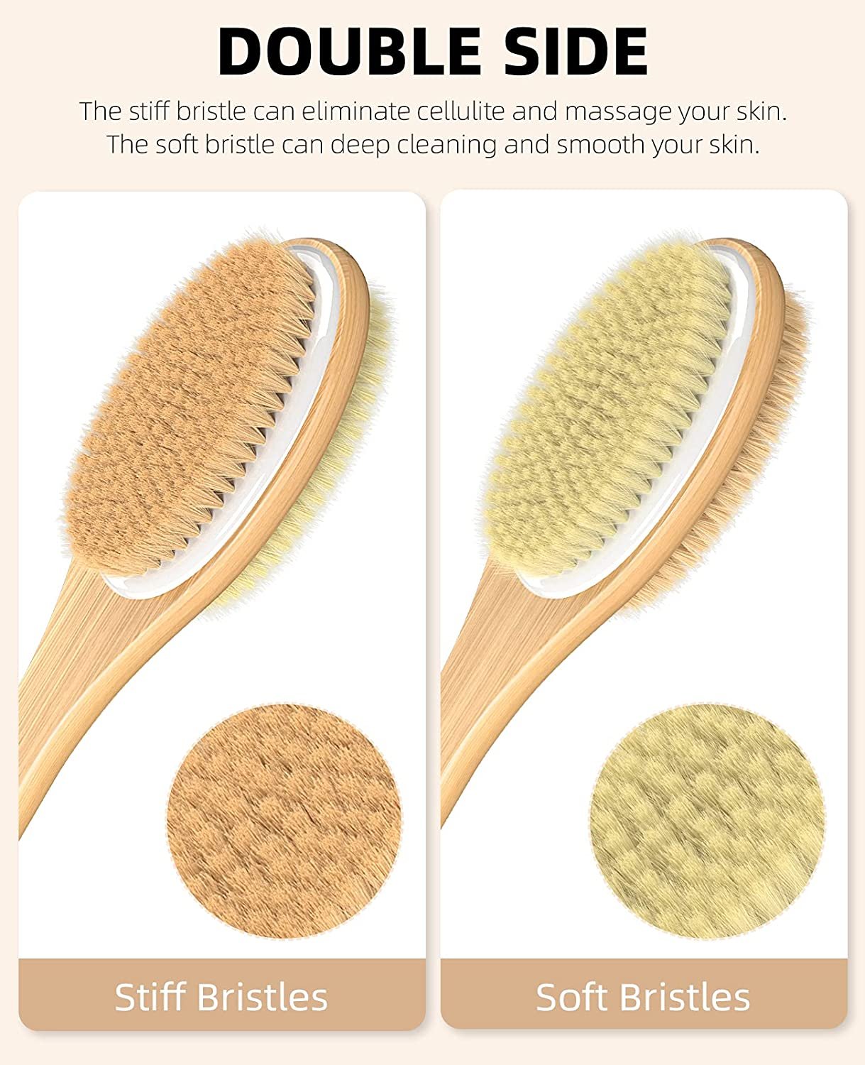 Shower Brush with Soft and Stiff Bristles - Image 2