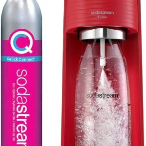 Terra Sparkling Water Maker (Red) with CO2 and DWS Bottle