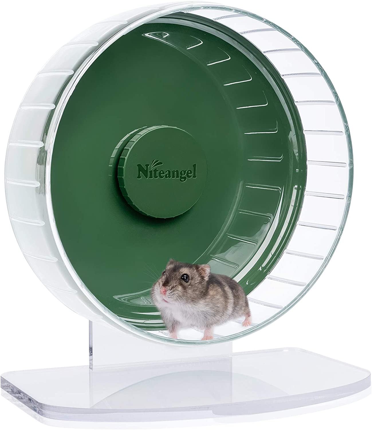 12.8" Super Silent Hamster Exercise Wheels - Quiet Spinner Hamster Running Wheels with Adjustable Stand for Hedgehog Gerbils Mice Or Other Small Animals